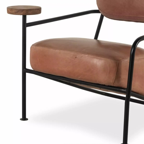 Коричневое кресло Seltan с подставкой