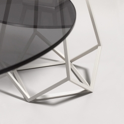 Журнальный столик Annette, отделка антикварная латунь, столешница из черного мрамора MARQUINA