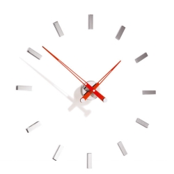 Часы Nomon Tacon 12i RED, (основа - хромированная сталь/стрелки - красный лак)  D=74см