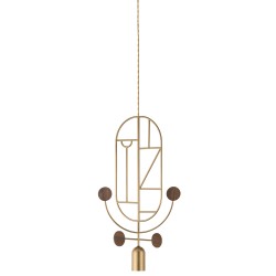 Подвесной светильник NOMON HOME WOODEN DOTS, CONF. 5, GOLD/WALNUT