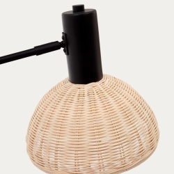 Damila Торшер из ротанга и черного металла