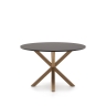 ARYA Стол Ø 119 с черной столешницей из МДФ на стальных ножках с натуральной отделкой