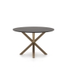 ARYA Стол Ø 119 с черной столешницей из МДФ на стальных ножках с натуральной отделкой