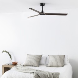 Вентилятор HEYWOOD M черный/темное дерево DC