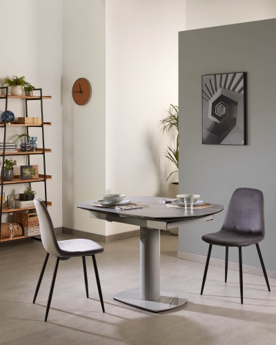 Стул Lissy черный металл серый бархат