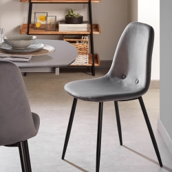 Стул Lissy черный металл серый бархат