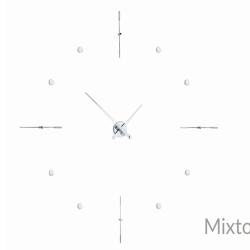 Часы Nomon Mixto i White, хром/белый лак. D=110cм