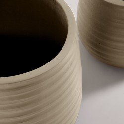 Набор Sory из 2  горшков с серой отделкой