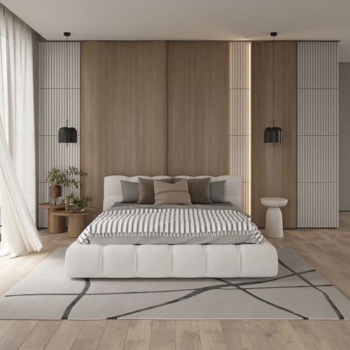 Кровать с подъемным механизмом Wanda 160*200 ткань Axis Neo White