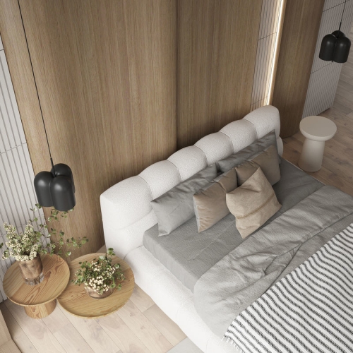 Кровать с подъемным механизмом Wanda 160*200 ткань Axis Neo White