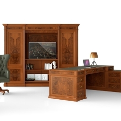 Стол руководителя ArtMoble с передней панелью и тумбой модуль справа