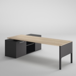 Стол для руководителя Lance 200 x 160 с металлическим модулем с раздвижными дверями