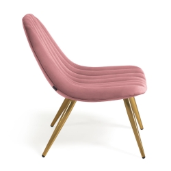 Стул Marlene из розового бархата на стальных ножках