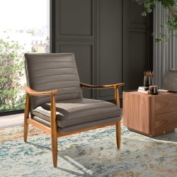 Кресло 5130/KFA1100-T541029 из серой кожи