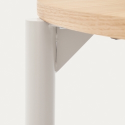 Montuiri круглый раздвижной стол из дубового шпона и белой стали