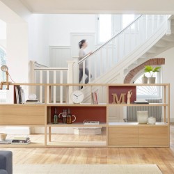 Книжный шкаф Kai с 3-мя высотами из светлого дуба