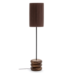 Торшер Kor из джута и акации в темной отделке