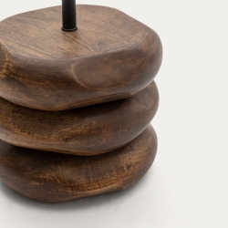 Торшер Kor из джута и акации в темной отделке