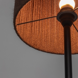 Торшер Kor из джута и акации в темной отделке