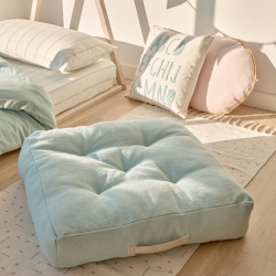 Keila Чехол для подушки из 100% хлопка с синим алфавитом 45 x 45 см