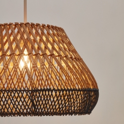 Потолочный плафон из ротанга Daro с натуральной и синей отделкой, 45 см