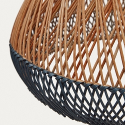 Потолочный плафон из ротанга Daro с натуральной и синей отделкой, 45 см