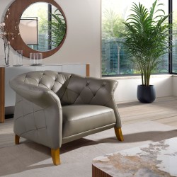 Кресло 5132/EX007-1P-T541029 серое кожаное