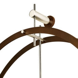 Часы Nomon Dos puntos N (2 PUNTOS Calabo) (основание - венге/центр - хромированная латунь/стрелки - венге).  D=43, H=56см