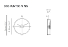 Часы Nomon Dos puntos N (2 PUNTOS Calabo) (основание - венге/центр - хромированная латунь/стрелки - венге).  D=43, H=56см