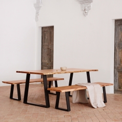 SONO Банкетка 160 черный, натуральная акация