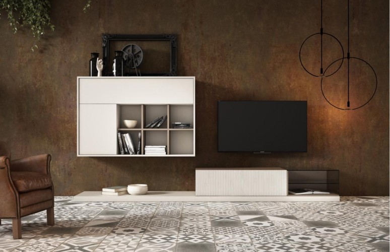 Настенный книжный шкаф и тумба под тв 19 Proyecta