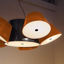 Люстра Tam Tam 5 черно-оранжевая