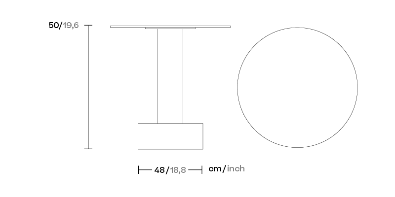 Столик Roll Ø48 тик KS2300800