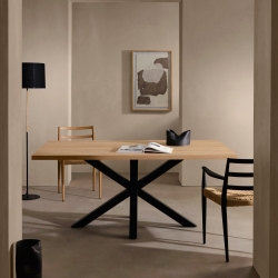 Стол Arya 160x100 черный натуральный