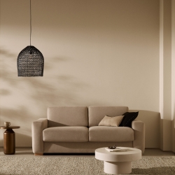 Потолочный абажур Domitila из ротанга с черной отделкой, Ø 44 см