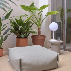 Square пуф квадратный  101 x 101 см, светло-серый, белый алюминий, для садового модульного дивана