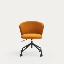 Поворотный стул Add на колесиках горчичный
