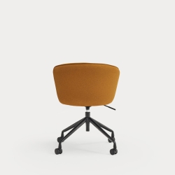 Поворотный стул Add на колесиках горчичный