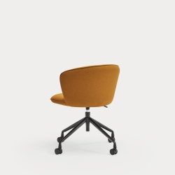 Поворотный стул Add на колесиках горчичный