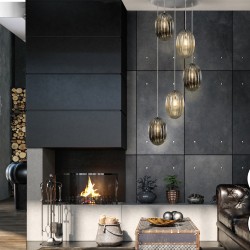 Подвесной светильник Ovila дымчатый/янтарный 5L