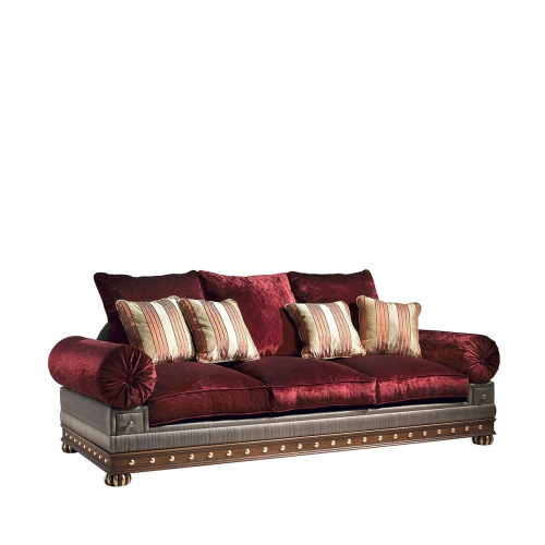 3-местный диван Rojas, отделка орех/золото, обивка  NANTES AZUL F4150,