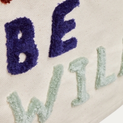 Zelda Гобелен из белого хлопка с разноцветными вышитыми буквами 40 x 50 см