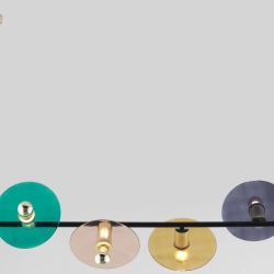 Подвесной светильник Ohlala 4L черный - латунь со стеклянными дисками 1223 Ø 25 cm