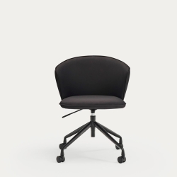 Поворотный стул Add на колесиках черный