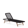 Шезлонг Dandara со стальной конструкцией, черным шнуром и ножками из 100% массива акации