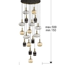 Люстра Norma 18L черный/латунь