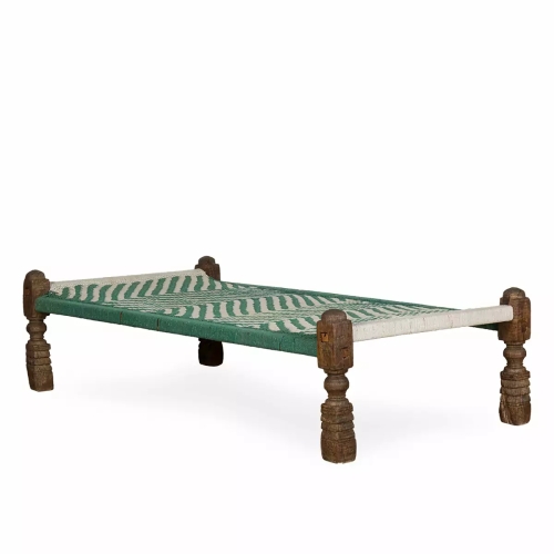 Индийская кровать Charpai зеленая