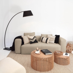 Чехол для подушки из 100% хлопка Margarite с черно-белой бахромой 45 x 45 см