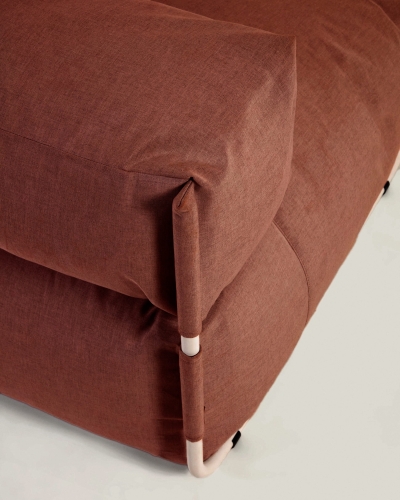 Пуф Square терракотового цвета со спинкой