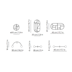Подвесной светильник NOMON HOME WOODEN DOTS, CONF. 7, GRAPHITE/WALNUT